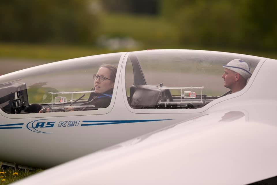 Cockpit i segelflygplan under utbildning vid Falköping